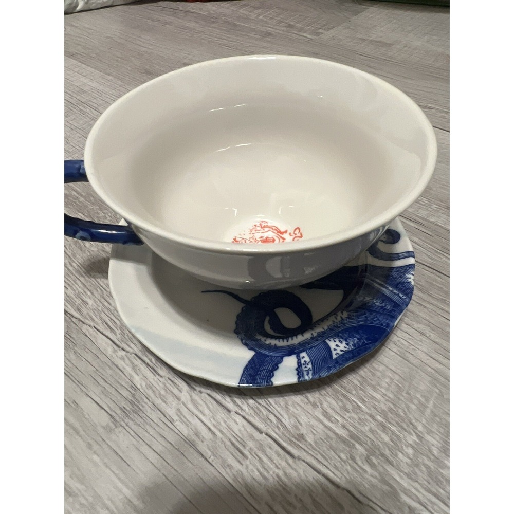 Anthropologie From the Deep Nautical Ship Kraken Octopus Cup Saucer Fisherman